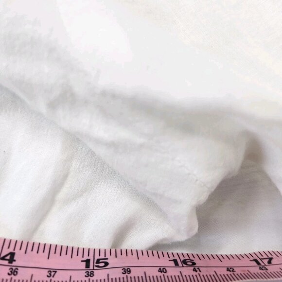 Boston Proper Women's Size 4 Embroidered Tunic Top Tie Back White Boho - Picture 5 of 8